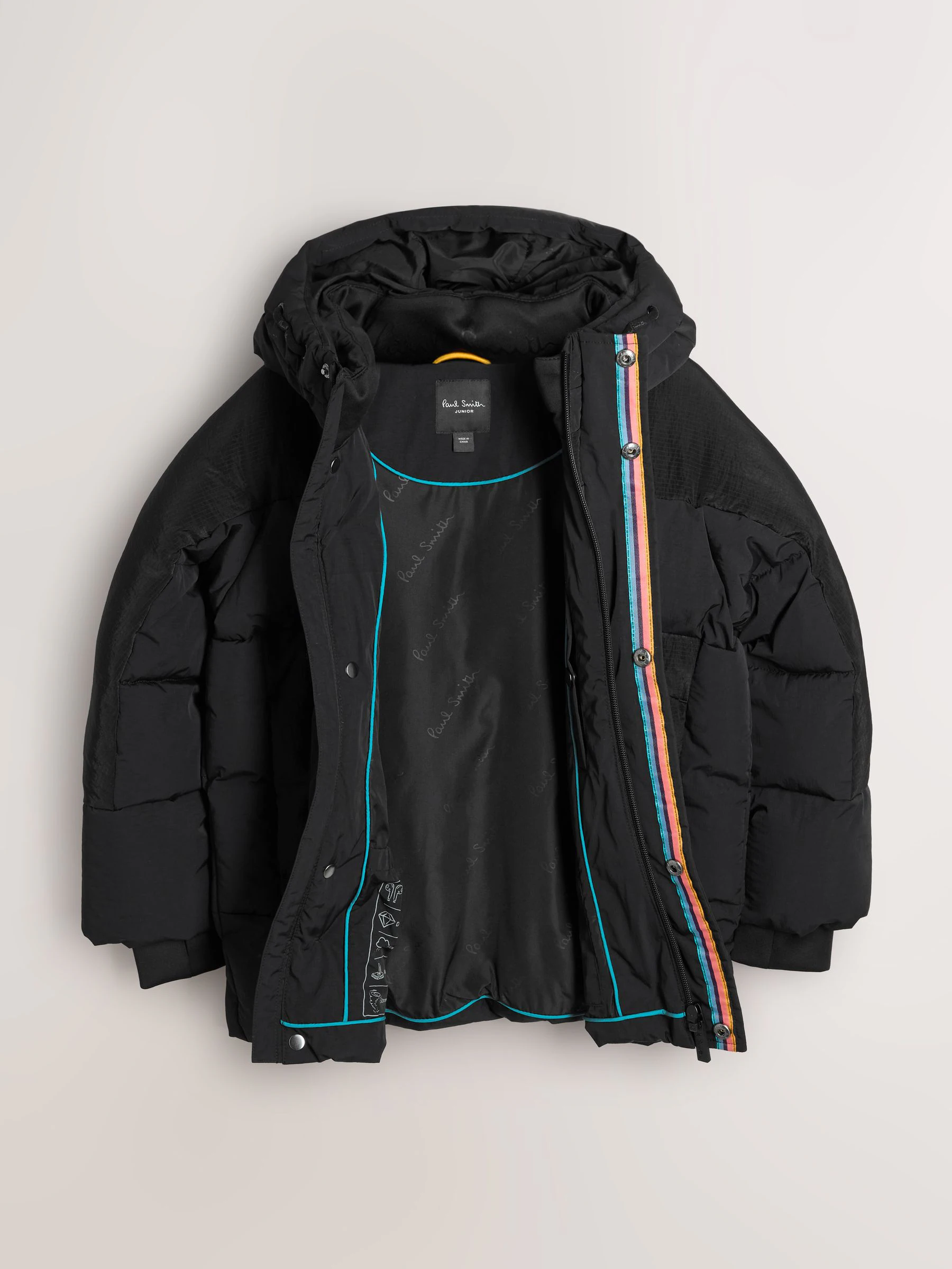 Paul Smith Junior Shower Resistant Black Padded Coat