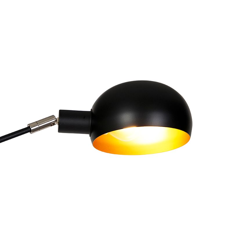 Design vloerlamp zwart 5-lichts - Sixties