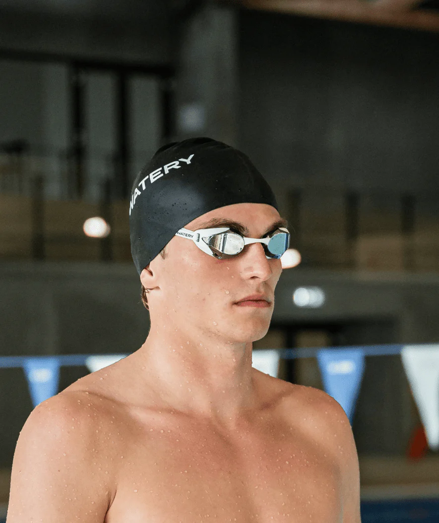 Watery Elite svømmebriller - Poseidon Ultra Mirror - Hvid/sølv