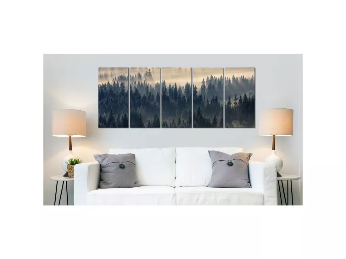 Tableau sapin dans le brouillard - 200 x 80 cm