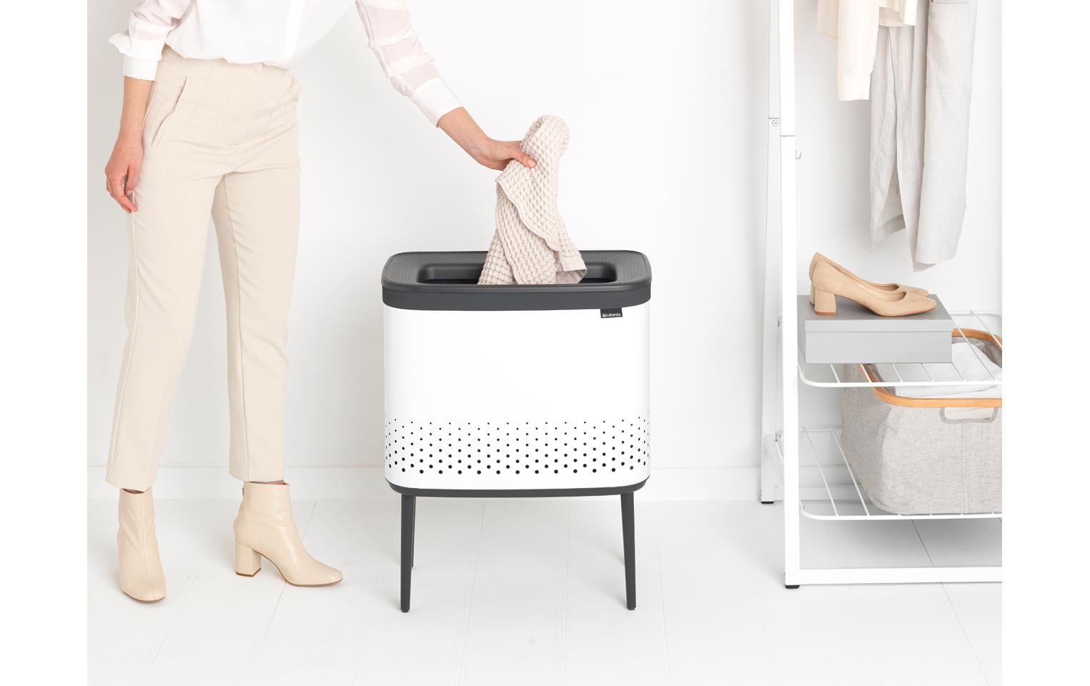 Wäschesammler BO Weiss, 60 l<br>Weisser Wäschekorb