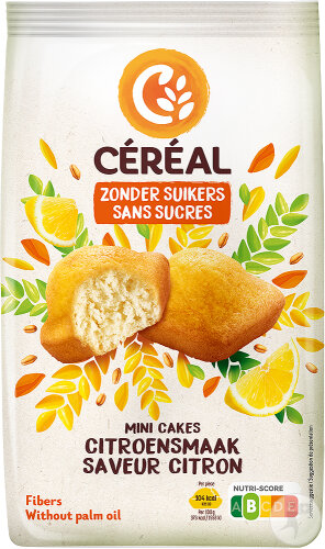 Céréal Mini Cakes Sans Sucres Saveur Citron 196g