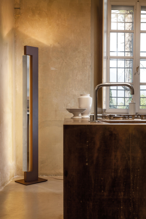 Nemo Ara vloerlamp LED dim to warm champagne polished