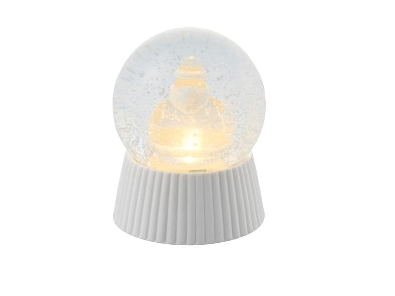 Sirius Schneekugel Santa, Ø 10 cm, Weiss LED Schneekugel mit Tannenbaum