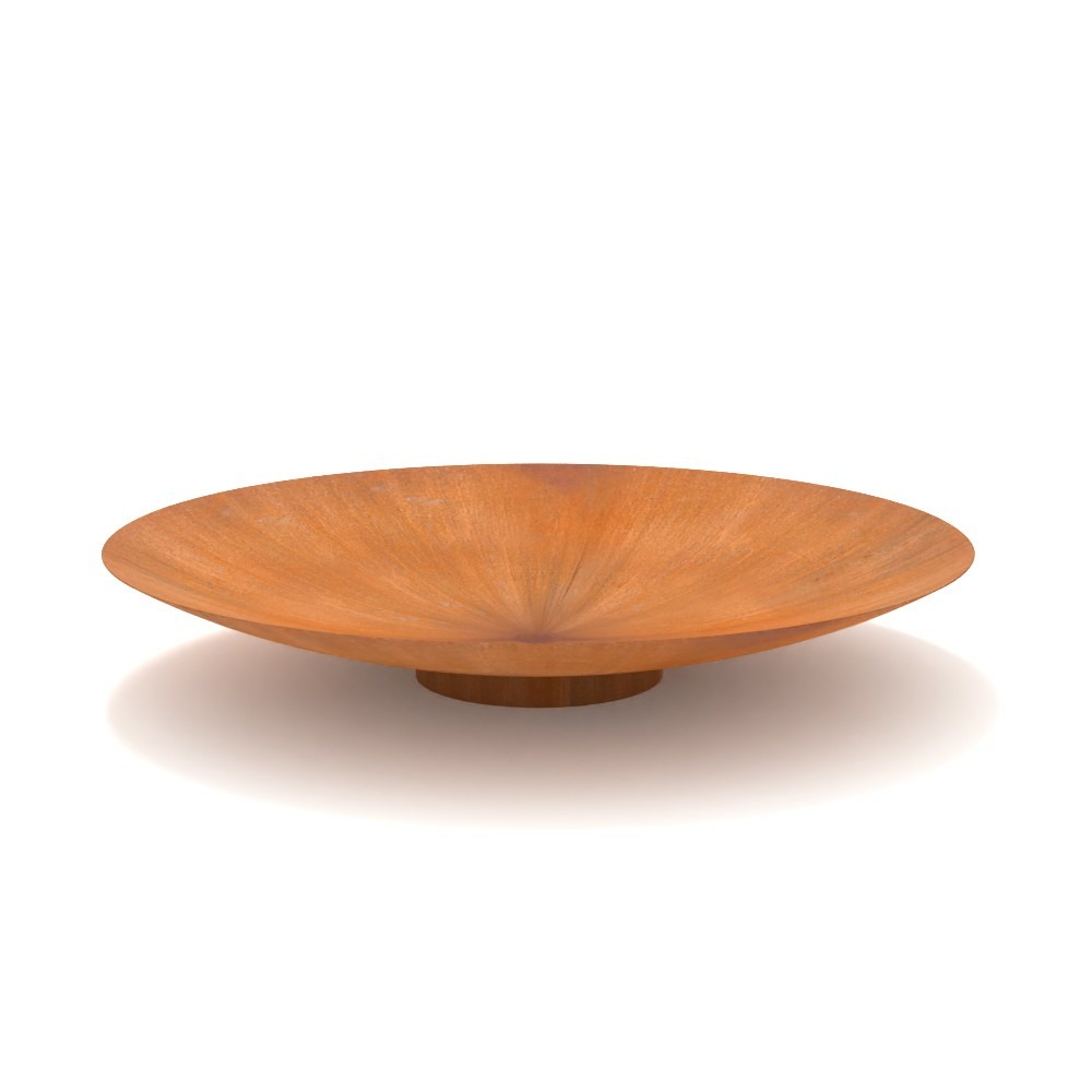 Brasero keyo ø120 cm - acier corten - chauffage exterieur - feu de bois - effet rouille - h : 21 cm - resistance au gel