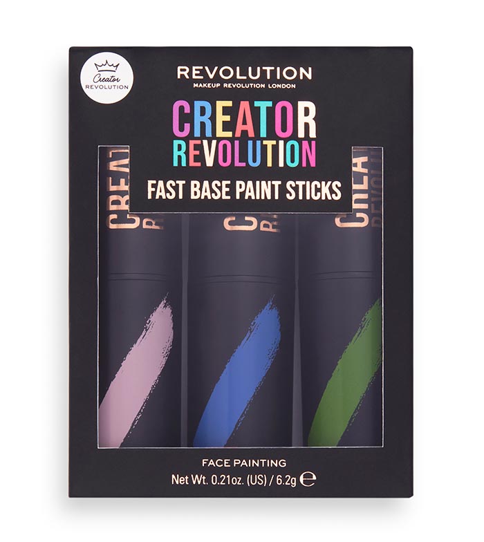 Revolution - *Creator* - Bastões de Maquiagem Artísticos Fast Base Paint Sticks - Rosa, Azul e Verde
