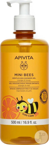 Apivita Kids Mini Bees Gel Douche Doux Orange Et Miel Flacon Pompe 500ml