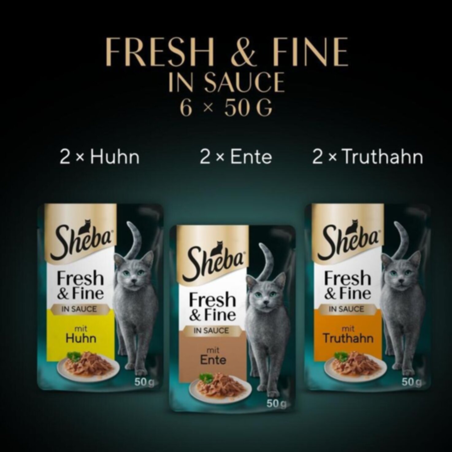 Sheba Fresh & Fine Geflügel Variation Sauce 6x50g