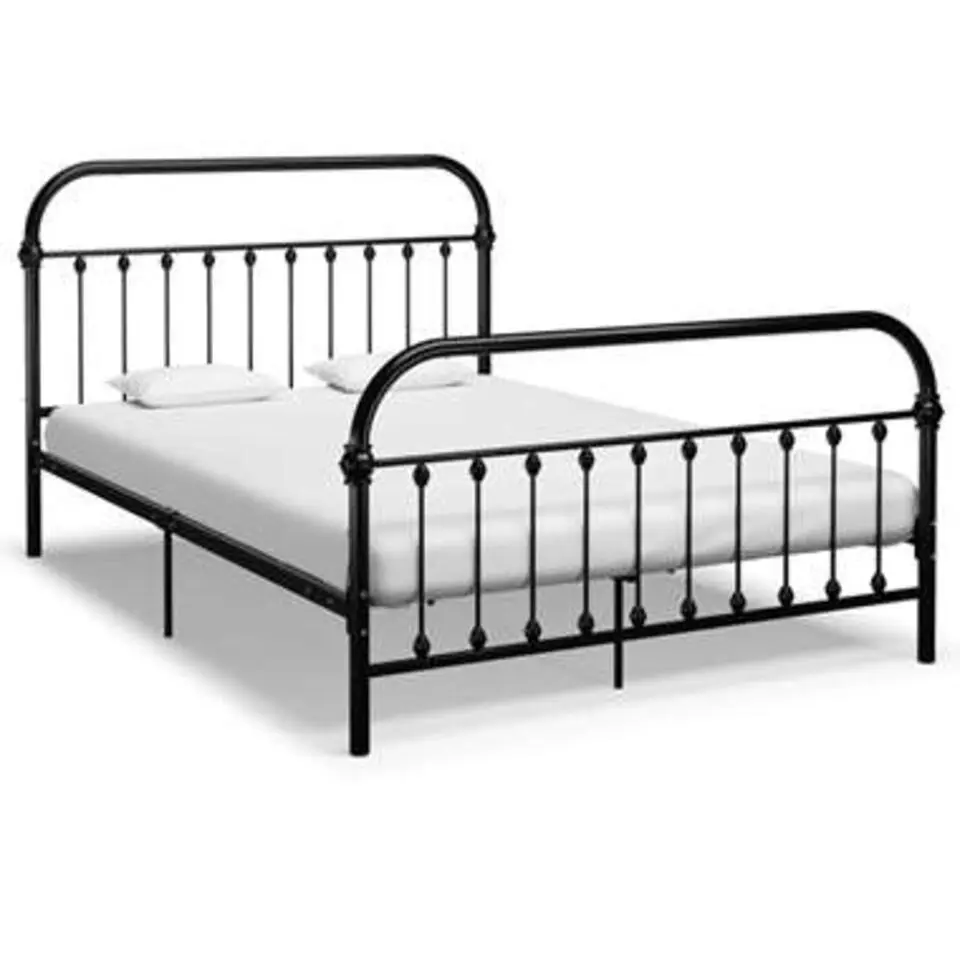 vidaXL - Bed frame met hoofdeinde - Zwart - Metaal - 160x200 cm