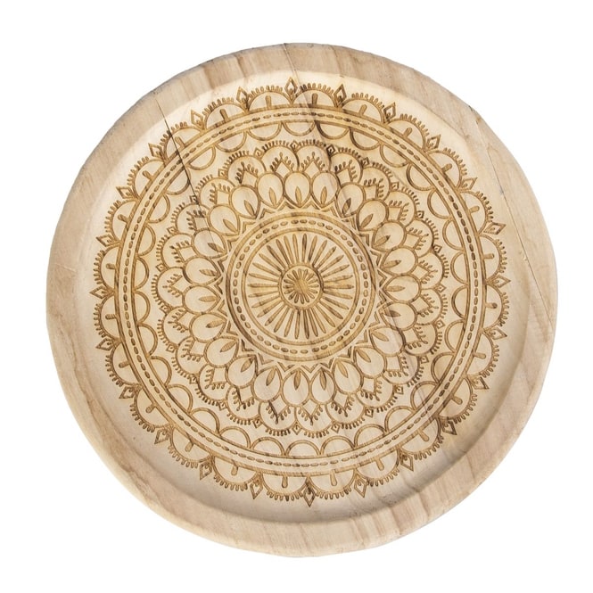 Dekoteller mit Ornamenten - braun - ca. 30 x 2 cm