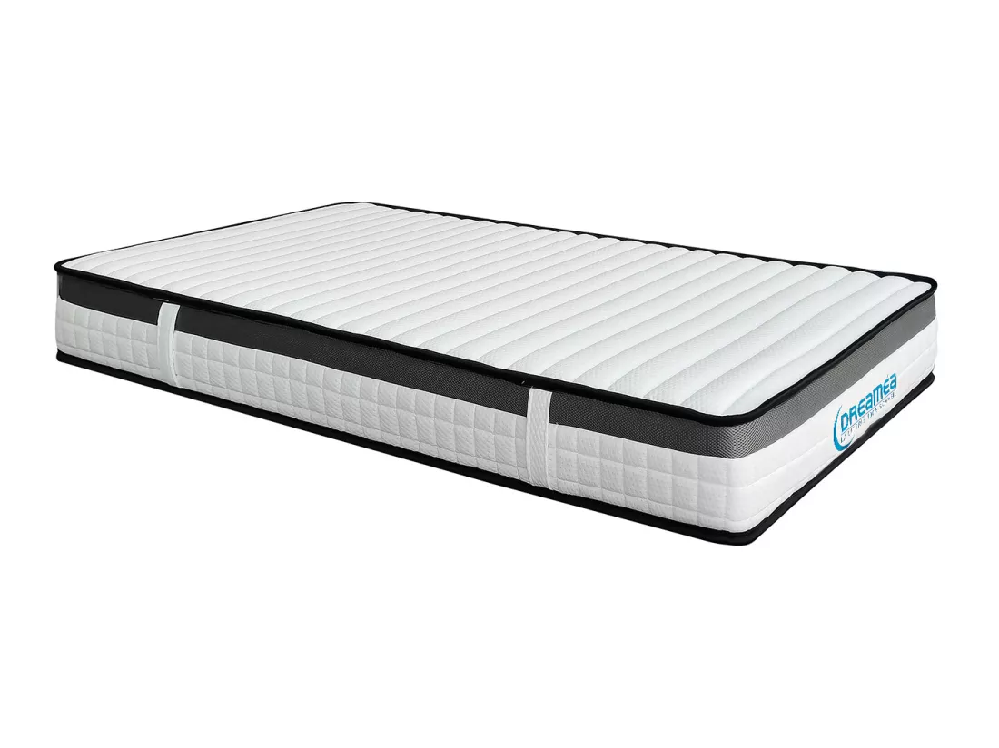 Ensemble 90 x 200 cm cadre à lattes + matelas mousse mémoire de forme ép.19cm - ORTHOMEMORY de YSMÉE