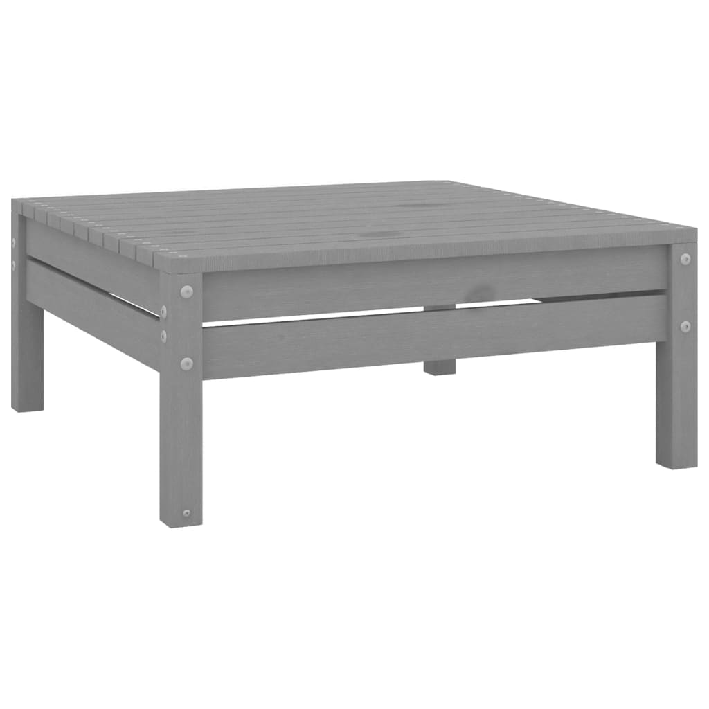 Salon de jardin meuble d'extérieur ensemble de mobilier 7 pièces gris bois de pin massif