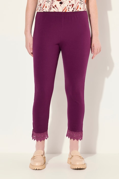 7/8-Leggings, Saumspitze, Biobaumwolle