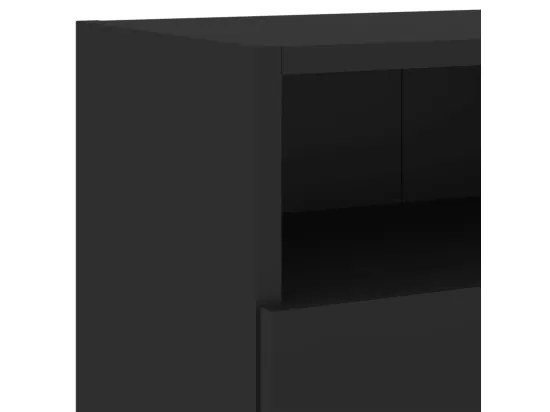 Meuble TV mural noir 100x30x30 cm bois d'ingénierie