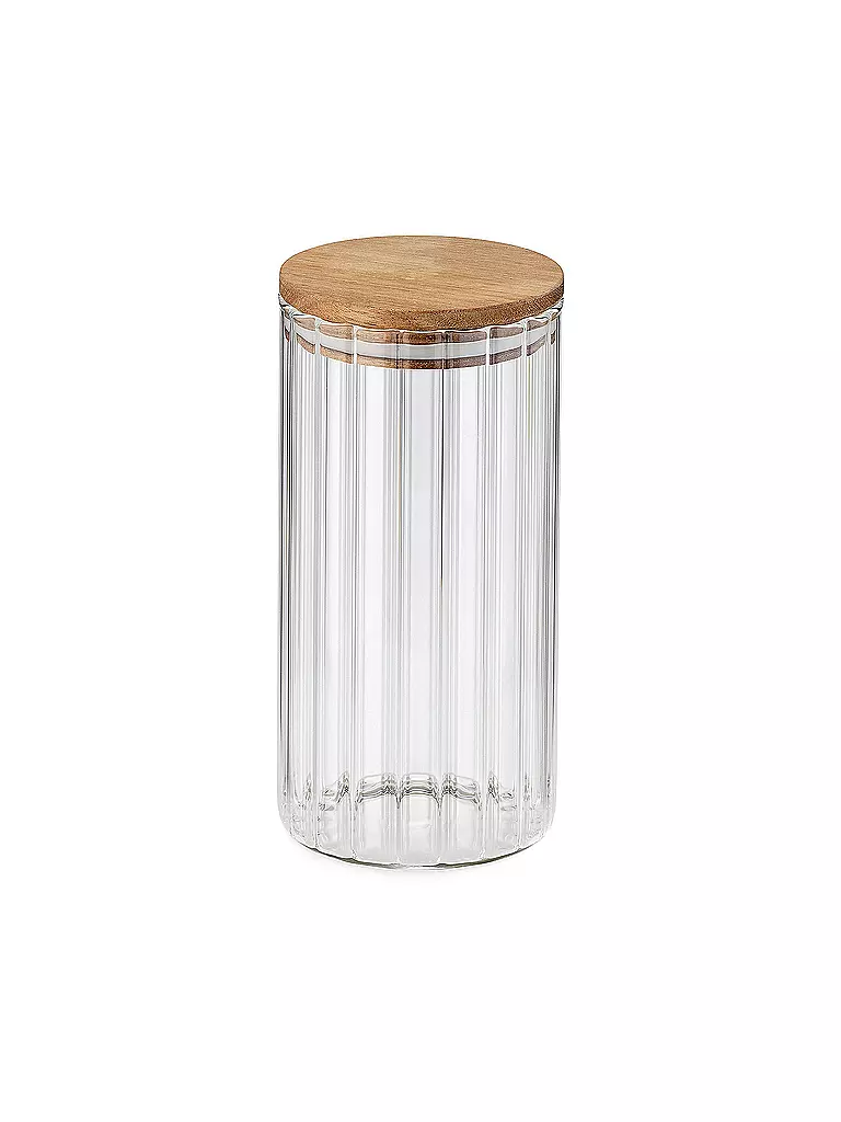 KELA Vorratsdose DOROTHEA 0,9l Glas / Ahorn transparent