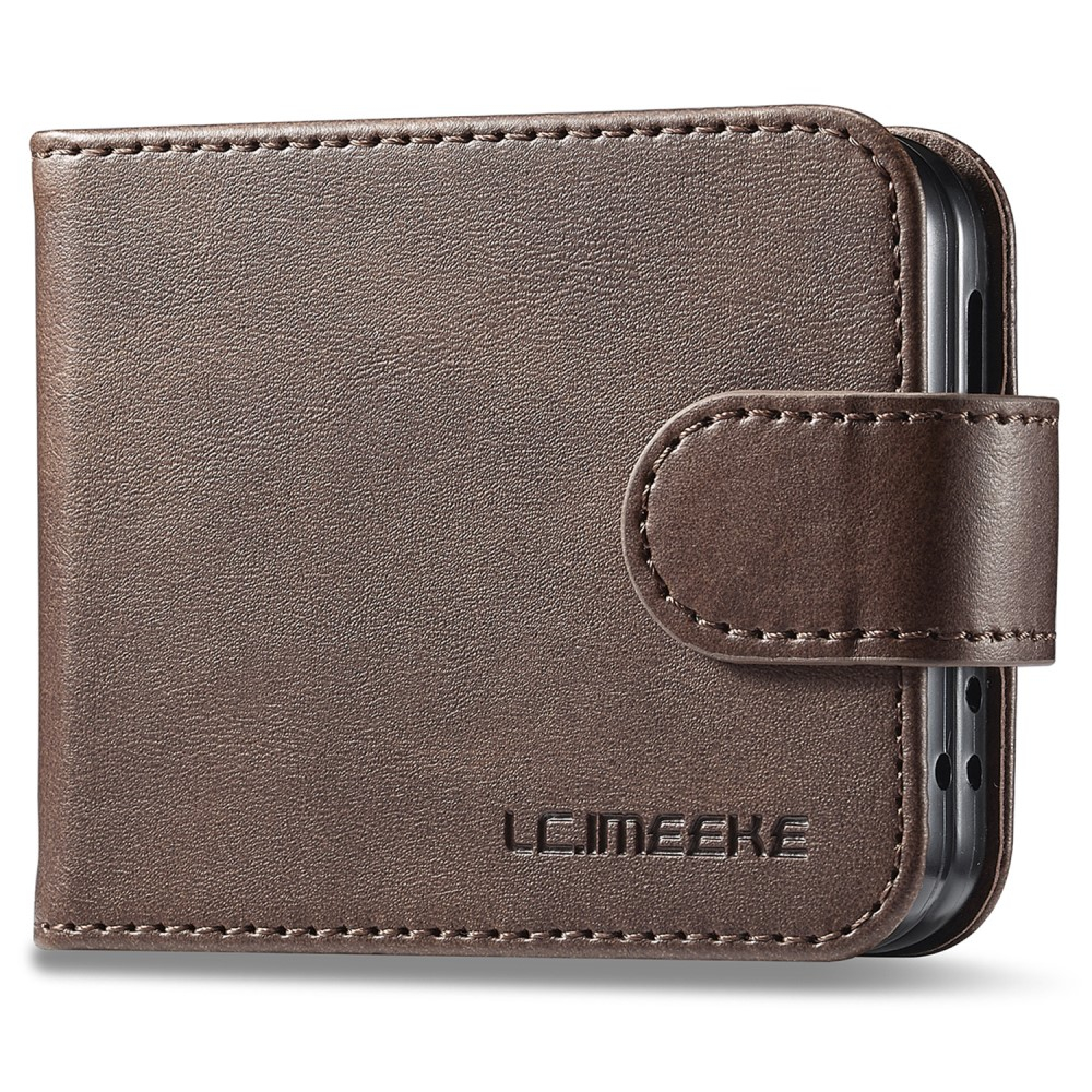 Samsung Galaxy Z Flip7 FE / Z Flip6 Vintage Leder Tasche Flip Cover Fashion Design - Braun