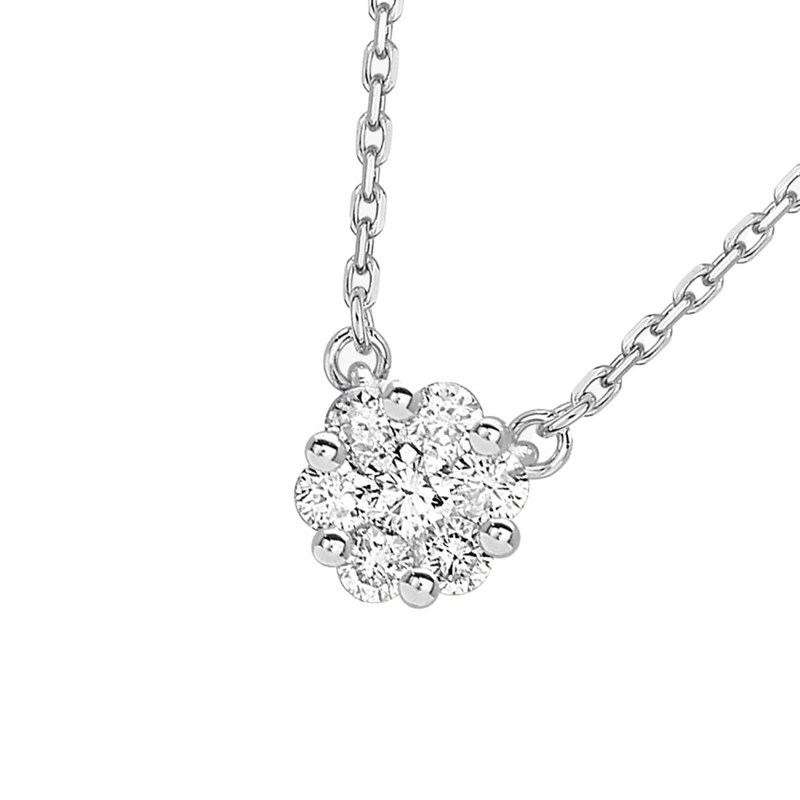 Collier Femme - Or 18 Carats - Diamant 0,2 Carats - Longueur : 42 cm
