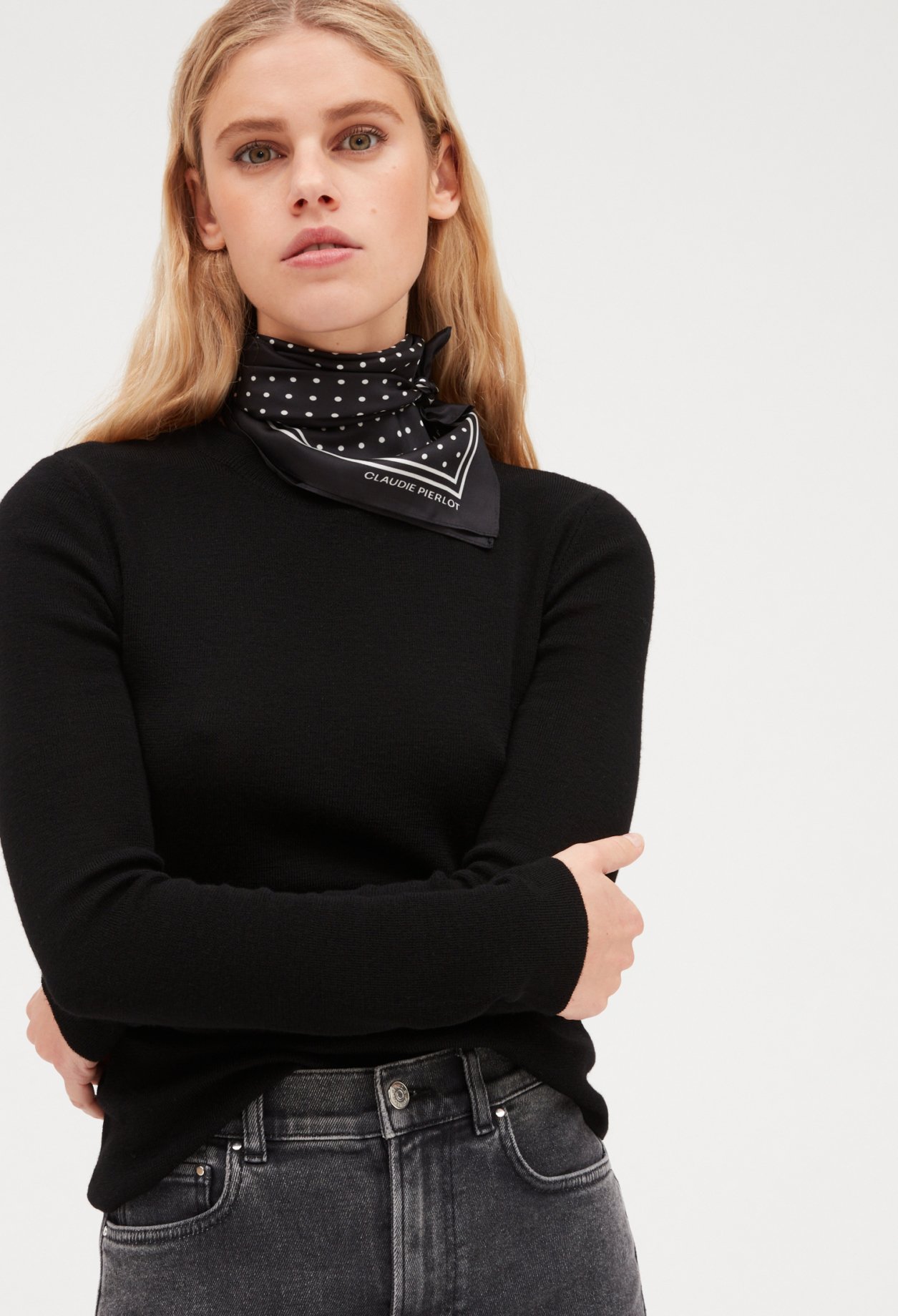 Foulard noir 100% soie
