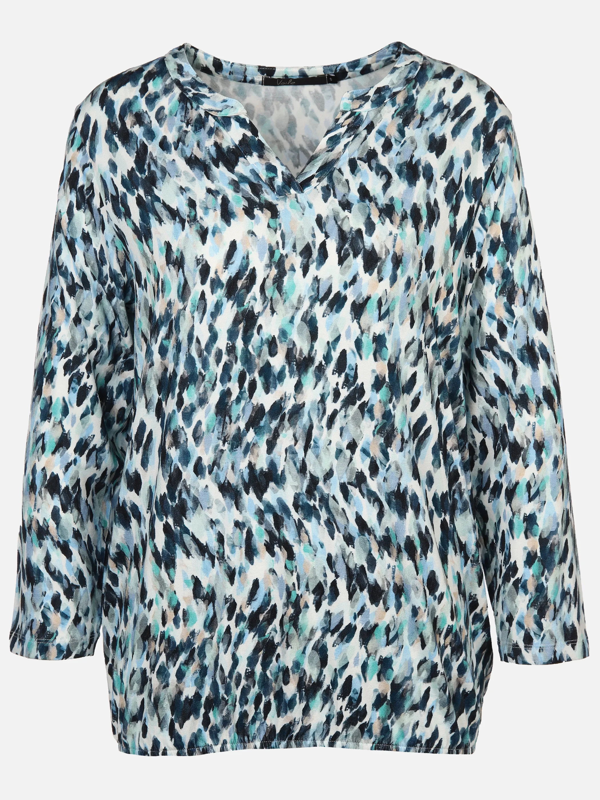 Damen Shirt mit Alloverprint und 3/4 Ärmel