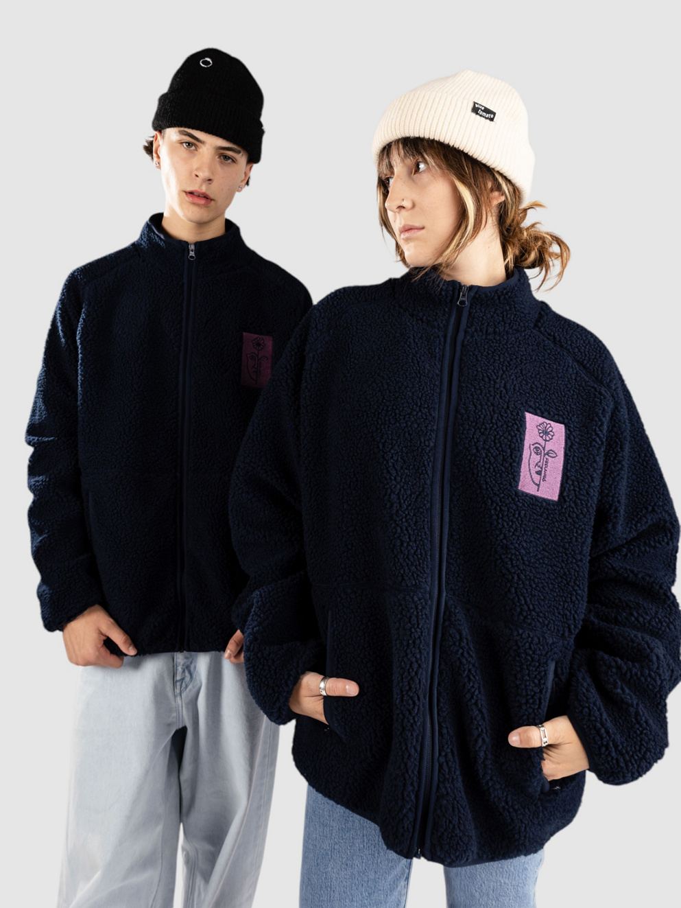 And Feelings Vista Sherpa Fleece Jacket navy