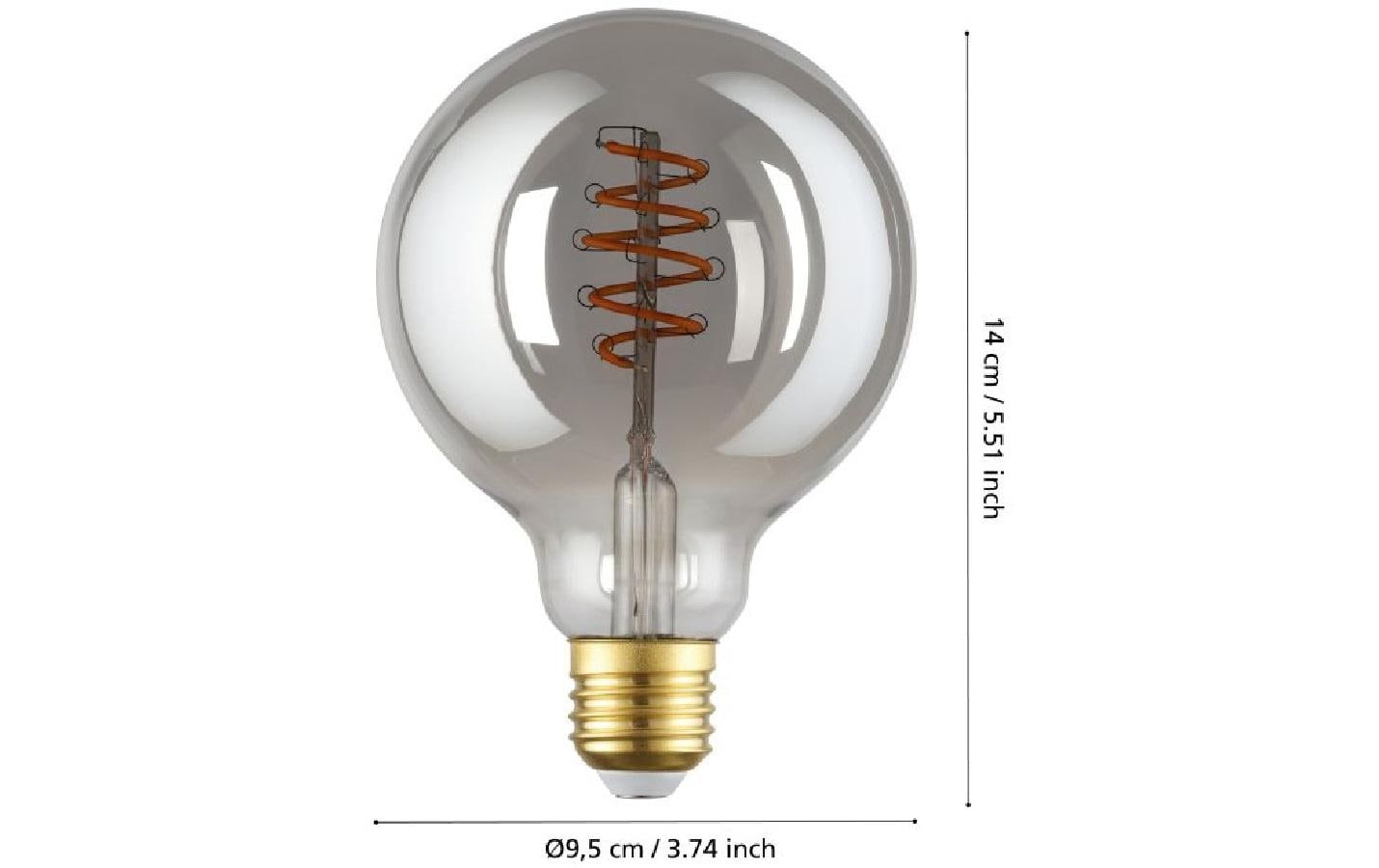 Lampe 4 W E27 WarmweissSmart-Home Connect.z LED Leuchtmittel aus schwarz bedampftem Glas