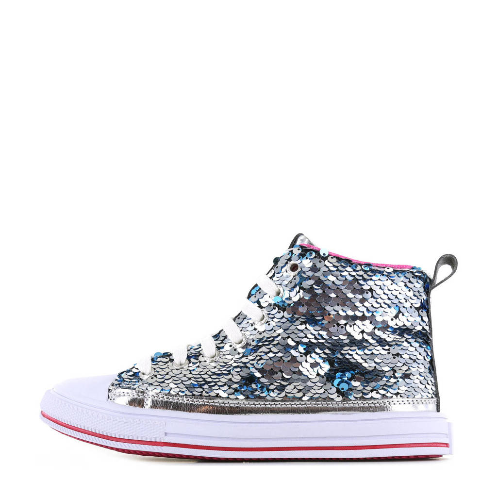 Go Banana's sneakers met pailletten silver