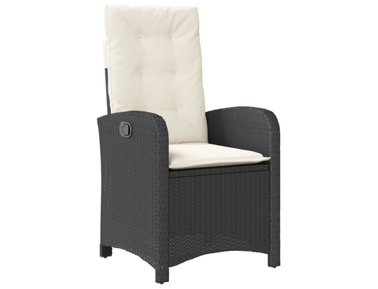 VIDAXL - Chaises inclinables de jardin lot de 2 et coussins noir roti...