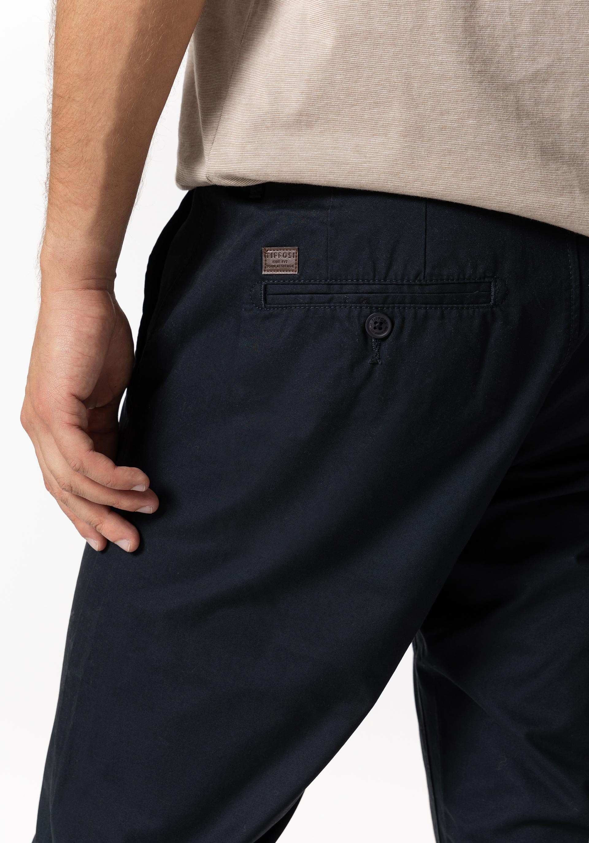 Calças Tapered Fit Azul marinho escuro