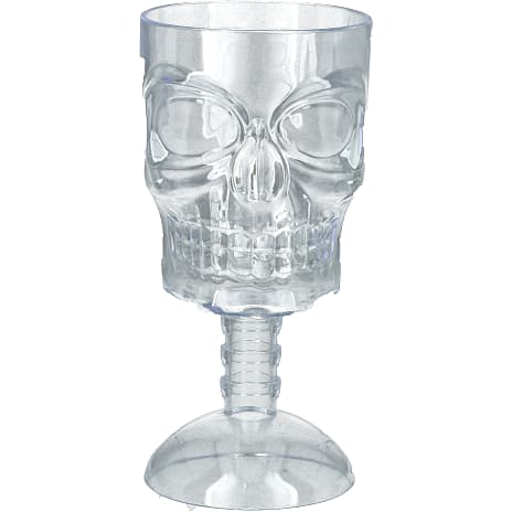 Halloween vinglas med kranie H: 16 cm - flere varianter - assorteret