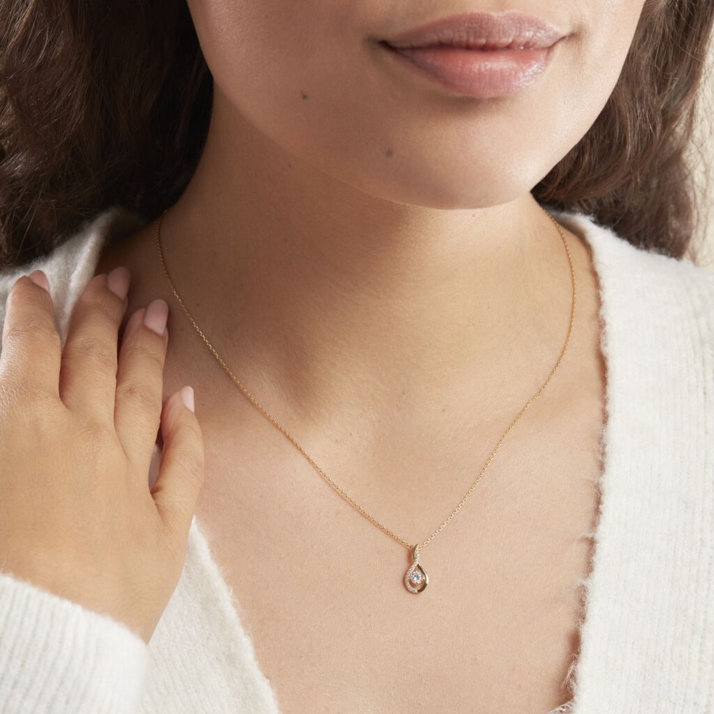 Collier Evana Or Jaune Oxyde De Zirconium