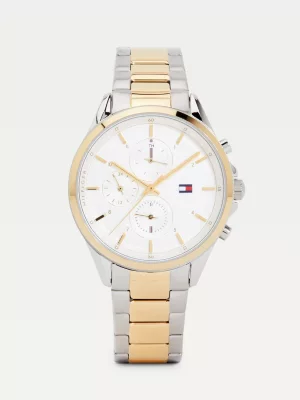 Relógio bicolor em aço inoxidável