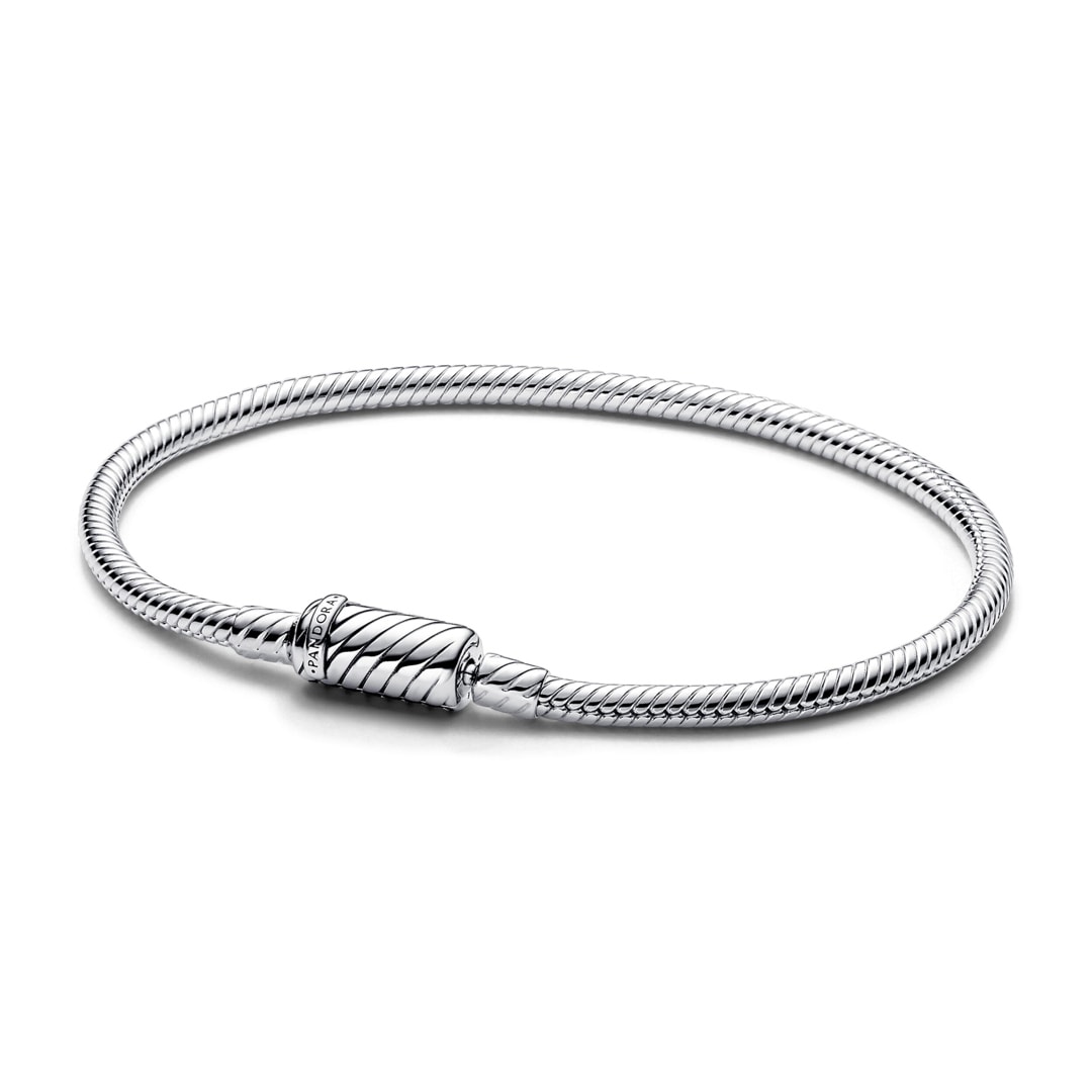 Pandora Moments Magnetverschluss Schlangen-Gliederarmband 925 Silber