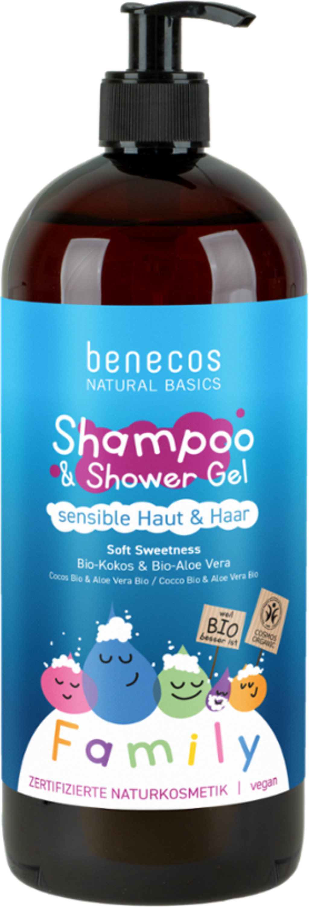 benecos  Family Shampoo & Shower Gel Soft Sweetness, 950 ml