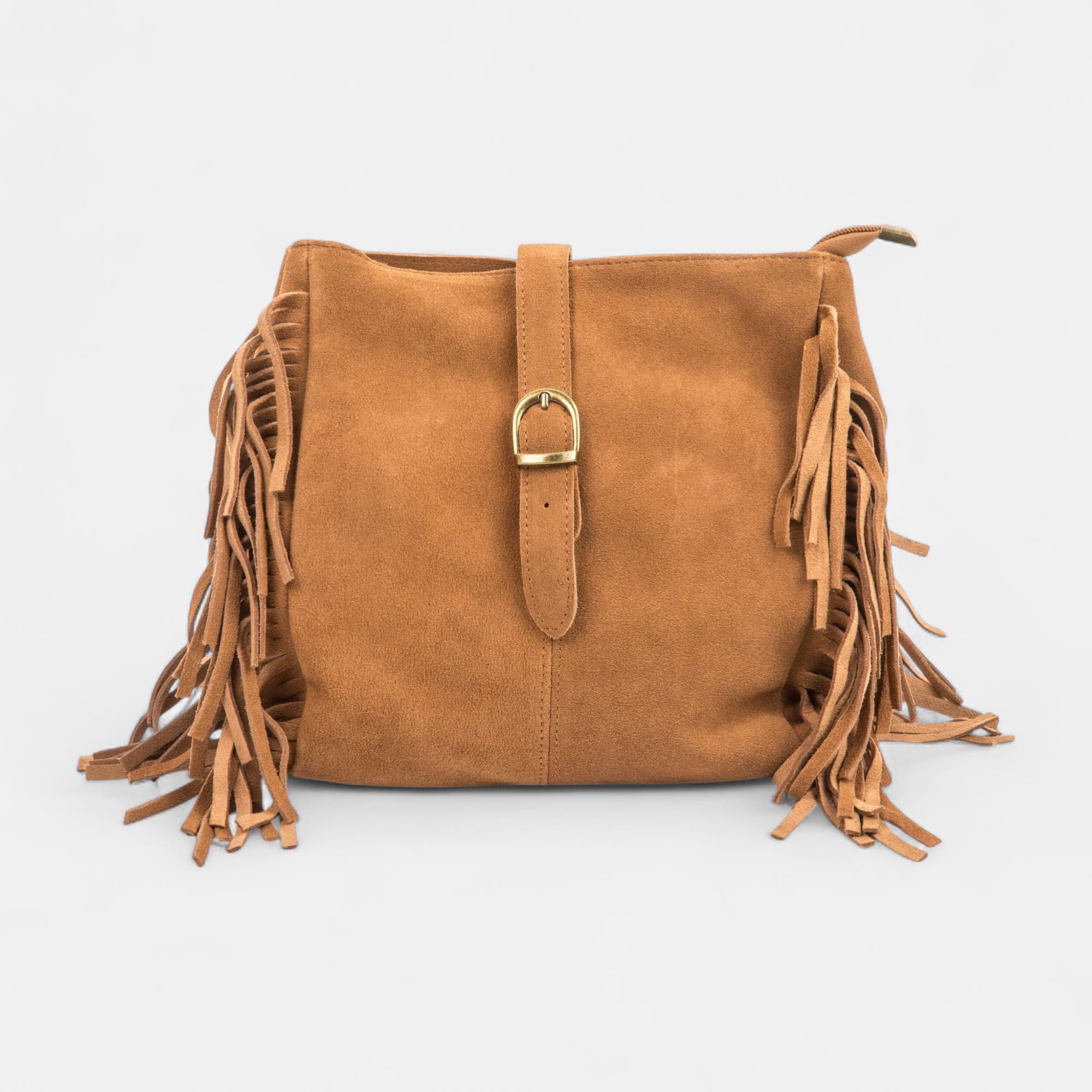 Sac bandoulière en cuir camel
