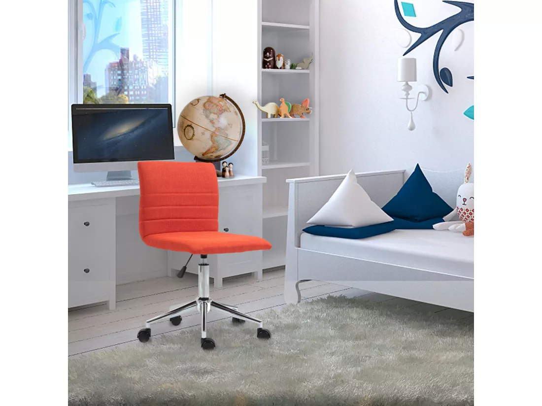 SVITA LINUS chaise de bureau chaise pivotante pour enfant chaise de bureau chambre d'enfant revêtement en tissu rouge