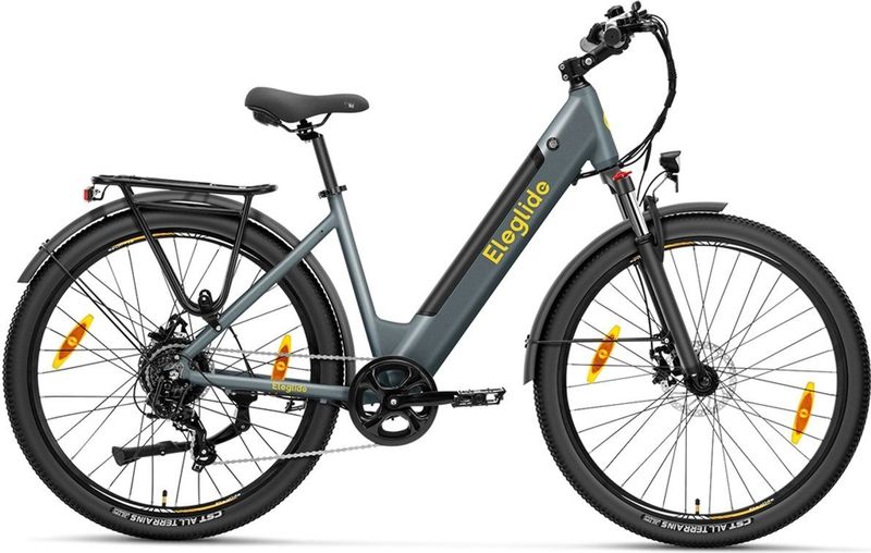 Eleglide - T1 Step-Thru - Elektrische Trekkingfiets - Grijs - 27,5 Inch - 250W Motor - 36V 13Ah Accu
