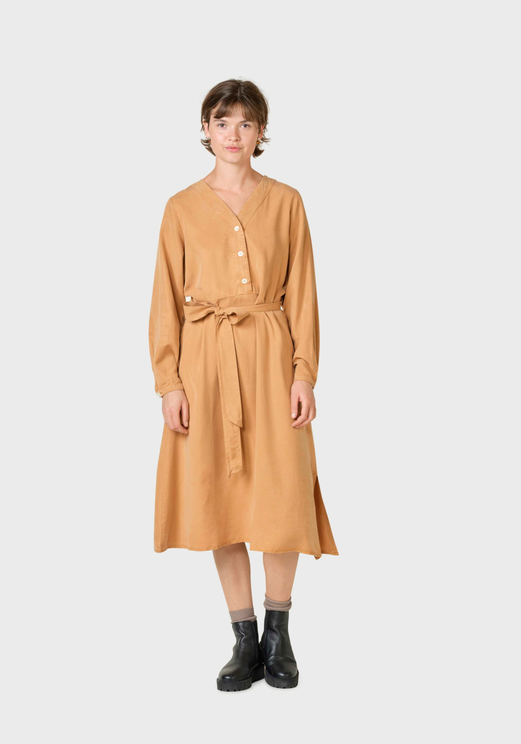 Klitmøller Collective Kleid Pernille LS Dress Camel