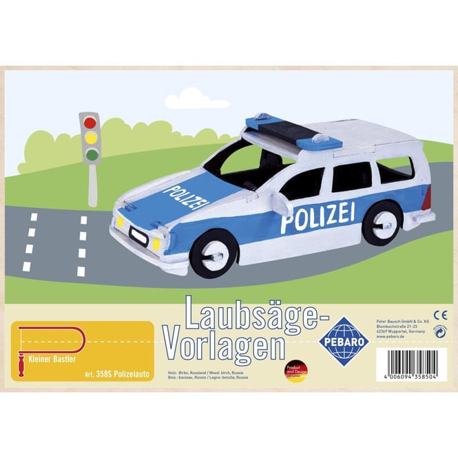 Laubsägevorlage Polizeiauto