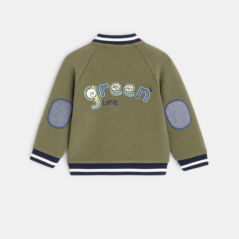 Teddy zippé maille fantaisie Green vert bébé garçon