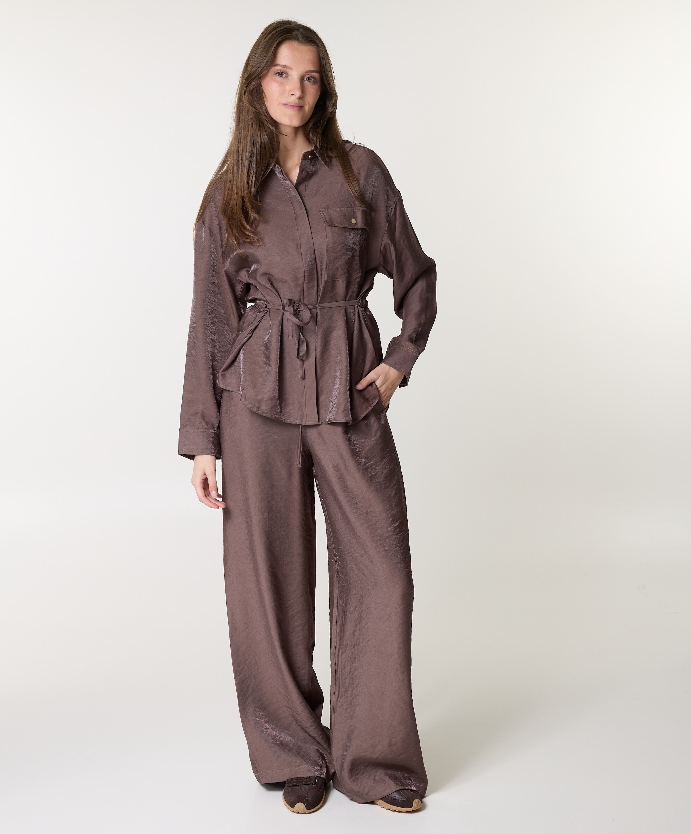 Anna Dames blouse bruin