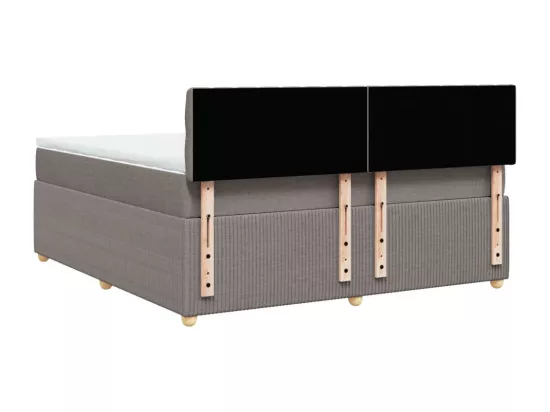 Sommier à lattes de lit avec matelas Taupe 180x200 cm Tissu