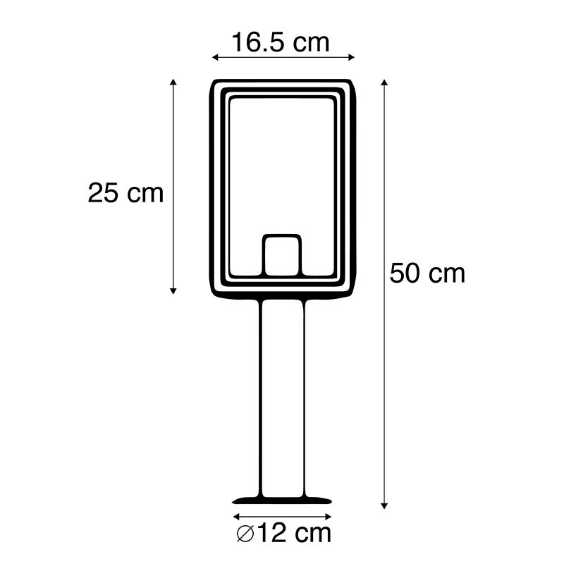 Buitenlantaarnpaal, grijs, 50 cm, IP44 - Sutton