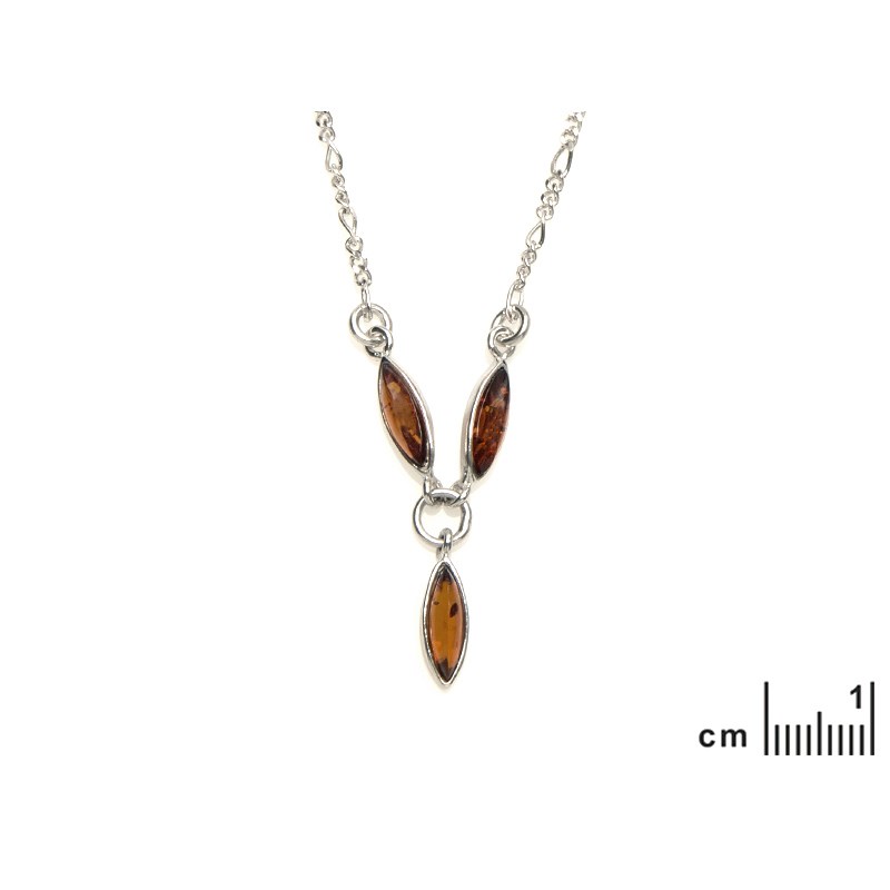 Collier argent 925 Ambre veritable de la mer Baltique