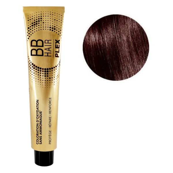 Coloration d'oxydation BBHair Plex sans ammoniaque n°4.5 Châtain Acajou Générik 100ml