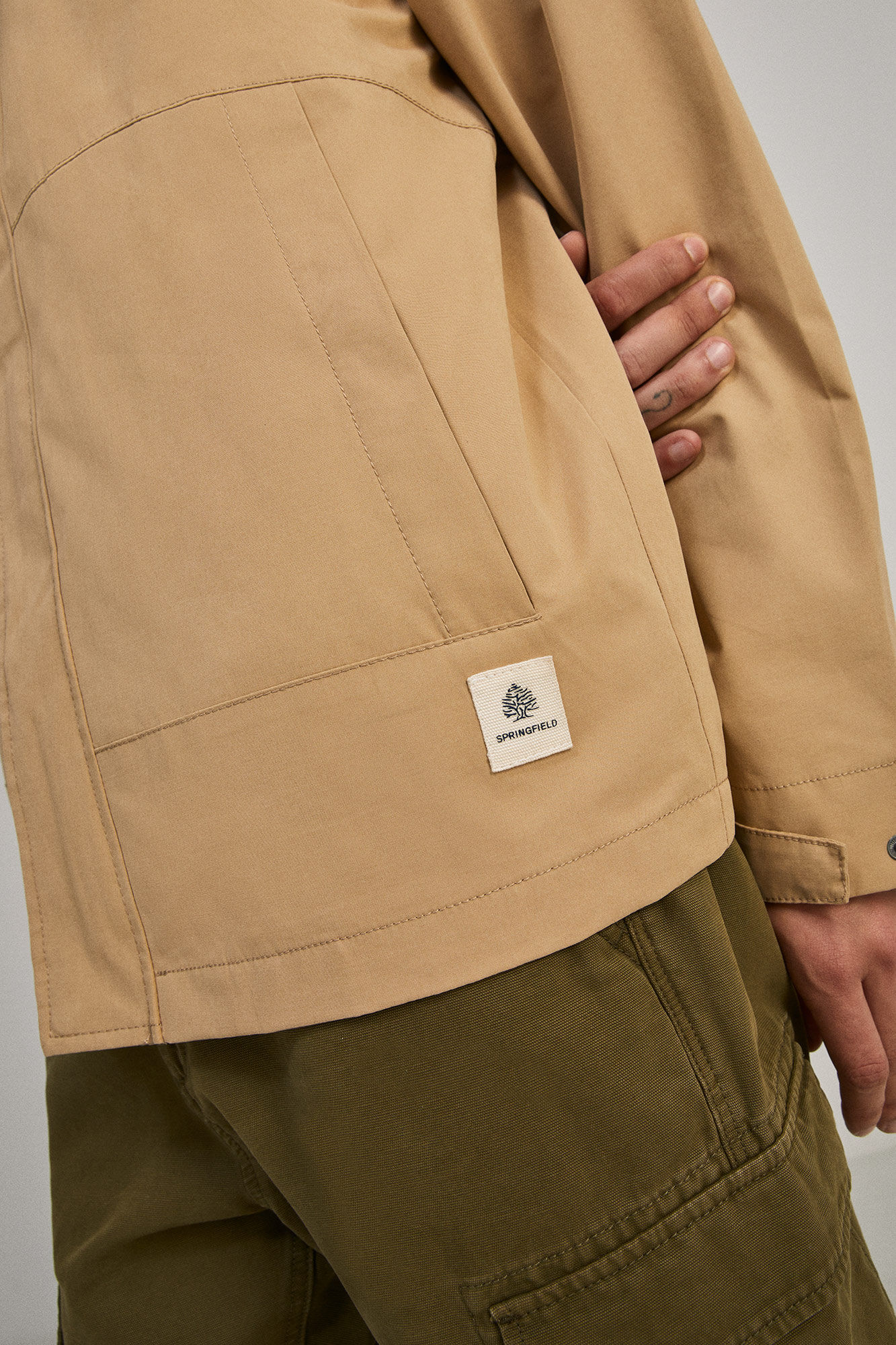 Parka capucha - beige medio