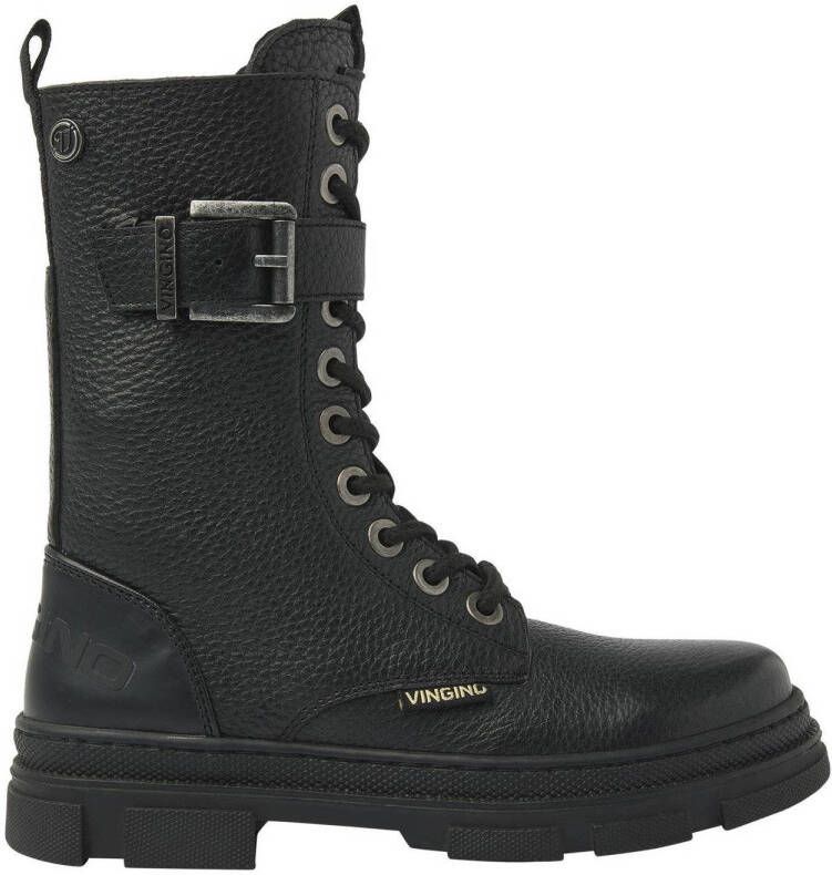Vingino Jennifer Hi Veterboots Laarzen Met Veters Meisjes Kids Zwart