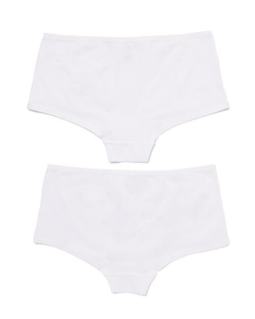 2 shorties femme coton stretch blanc