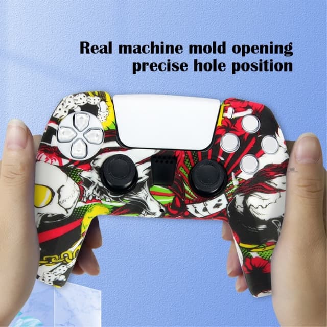 DATA FROG Til Sony Playstation 5 Silikone Cover Gamepad Beskyttelsescover med 2 Rocker Caps