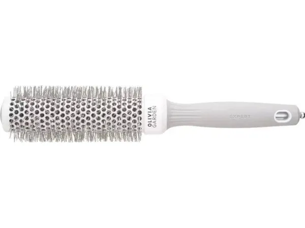 OLIVIA GARDEN_Expert Blowout Speed Wavy Bristles Hair Drying and Styling Brush White Grey 35mm