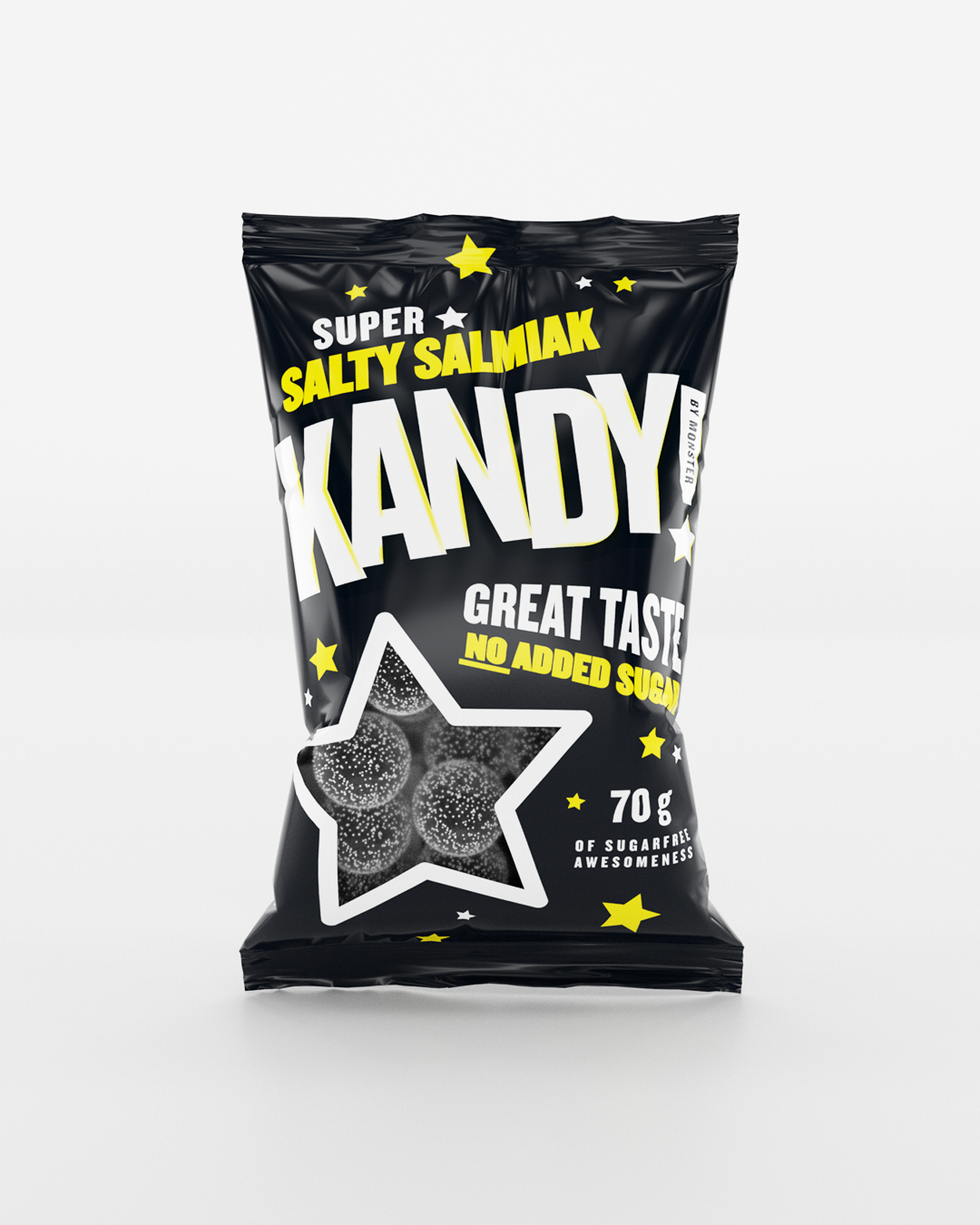 KANDY! Salty Salmiak 3x70g - Sukkerfritt godteri